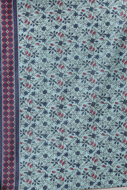 Sky Blue Kalidar Printed Suit Set image number 2